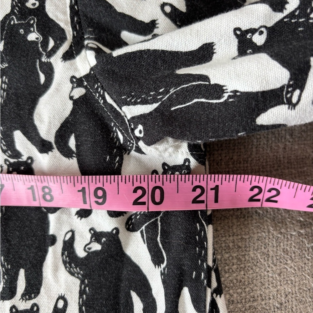 Ciao Indenture Made in Japan Bear Print Button Down Shirt Black White L - Picture 8 of 9